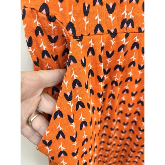 Boden Phoebe Womens 12L Floral Cotton Jersey Short Sleeve Pocket Midi Dress Boho - Picture 4 of 8